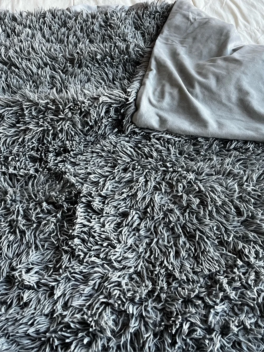 Gray Shag Throw Blanket - Plush Home Bedding